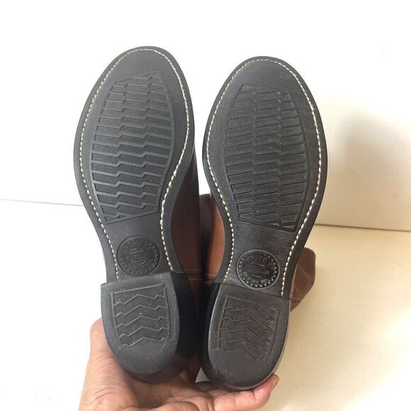 Hy-Test Tuf-Gum Brown Tooled Soft Leather Steel Toe Cowboy Work Boots Mens 7.5 D - Picture 10 of 14